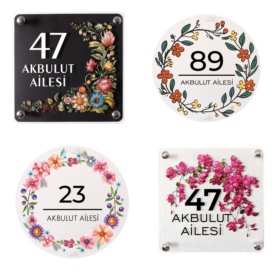 Çiçek Temalı Kapı İsimlikleri