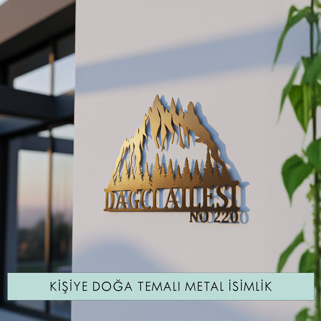 Kişiye Özel Orman ve Dağ Temalı Metal İsimlik