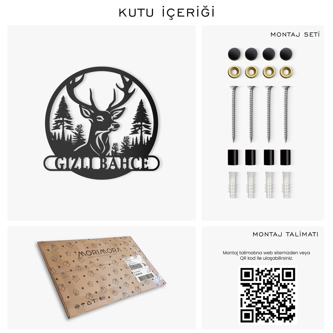Kişiye Özel Geyik Temalı Metal İsimlik