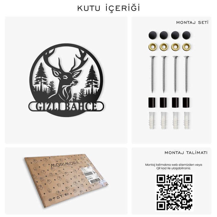 Kişiye Özel Geyik Temalı Metal İsimlik