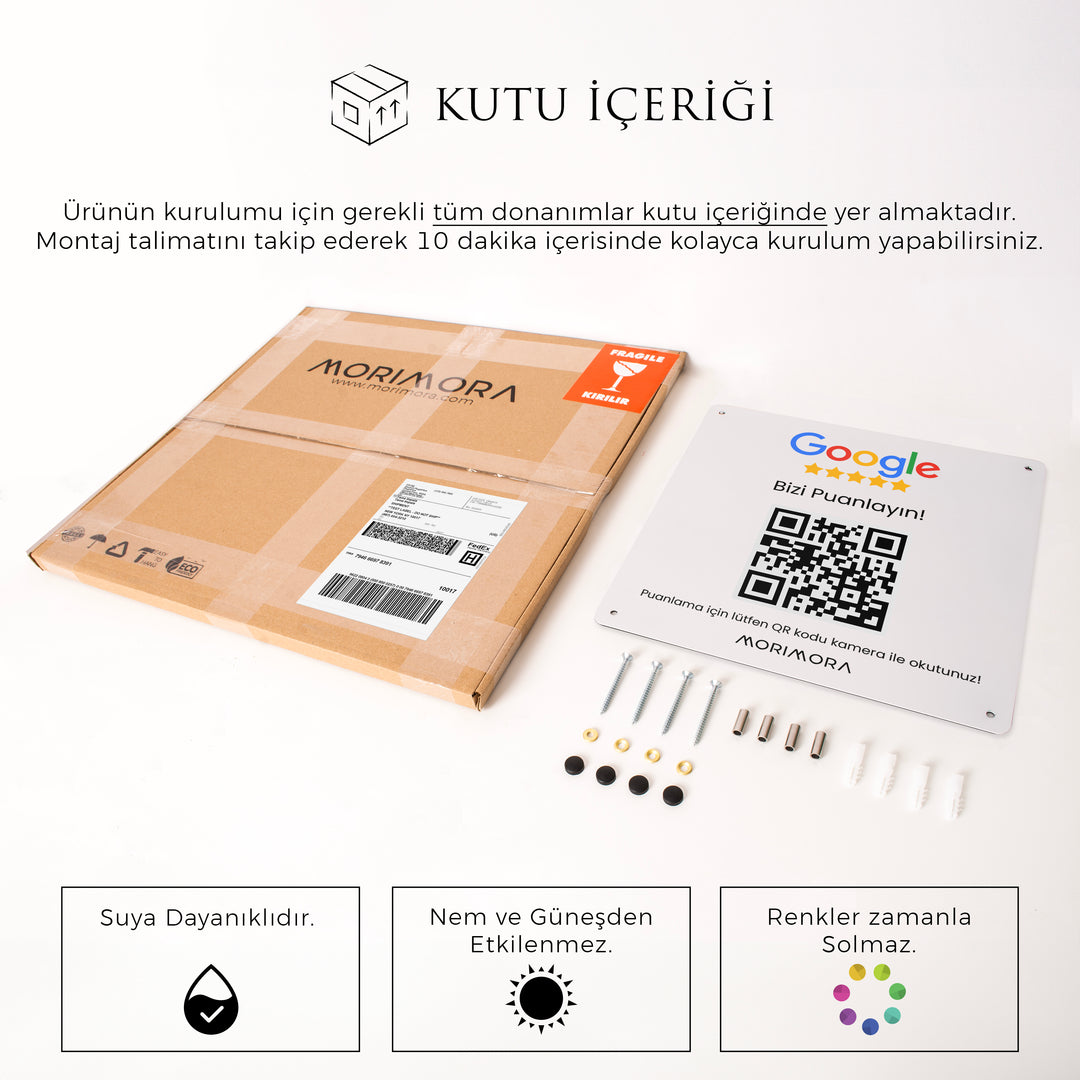 İşletmelere Özel Metal Google Puanlama Tabelası