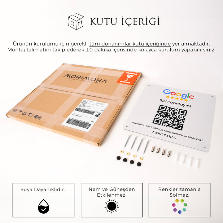 İşletmelere Özel Metal Google Puanlama Tabelası