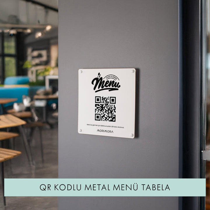 İşletmelere Özel Metal QR Kodlu Menü Tabelası