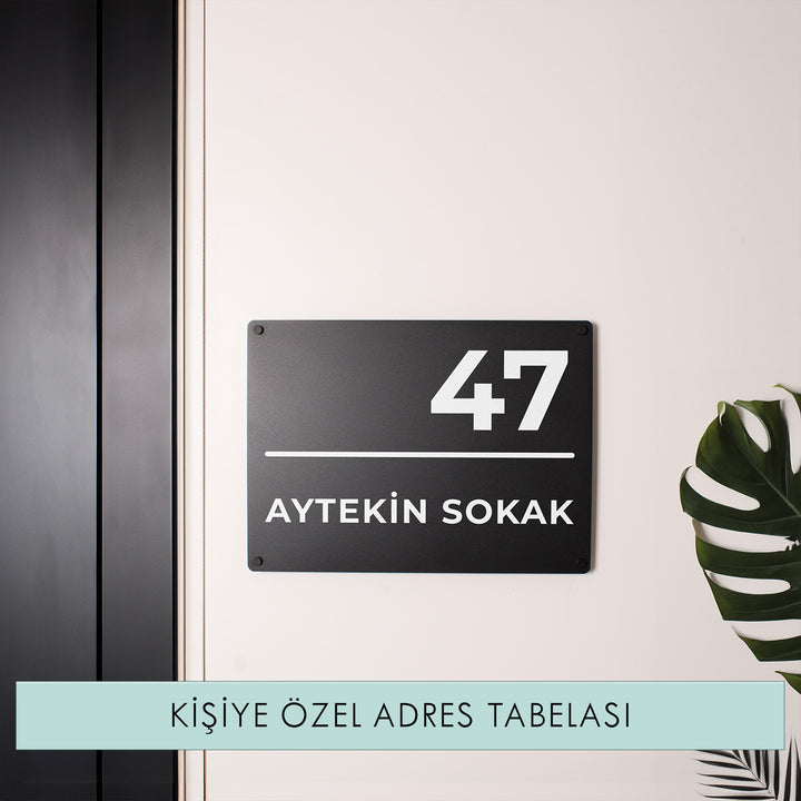 Kişiye Özel Metal Adres Tabelası - UV BASKI