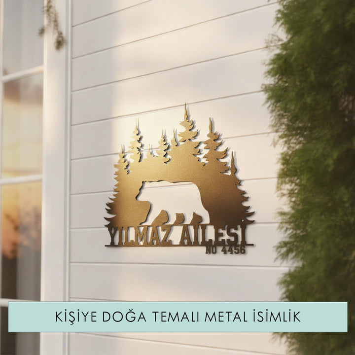Kişiye Özel Ayı Temalı Metal İsimlik