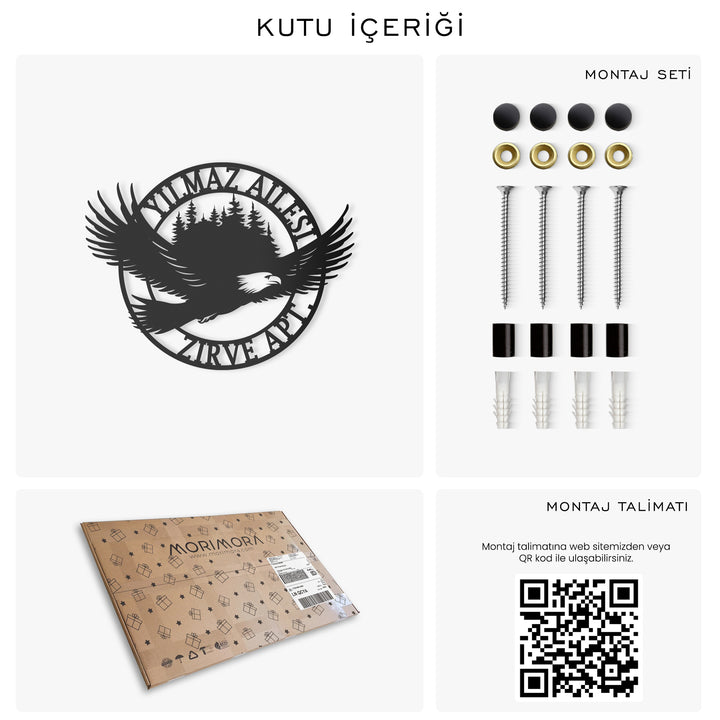 Kişiye Özel Kartal Temalı Metal İsimlik