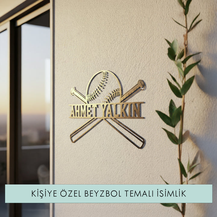 Kişiye Özel Baseball Temalı Metal İsimlik
