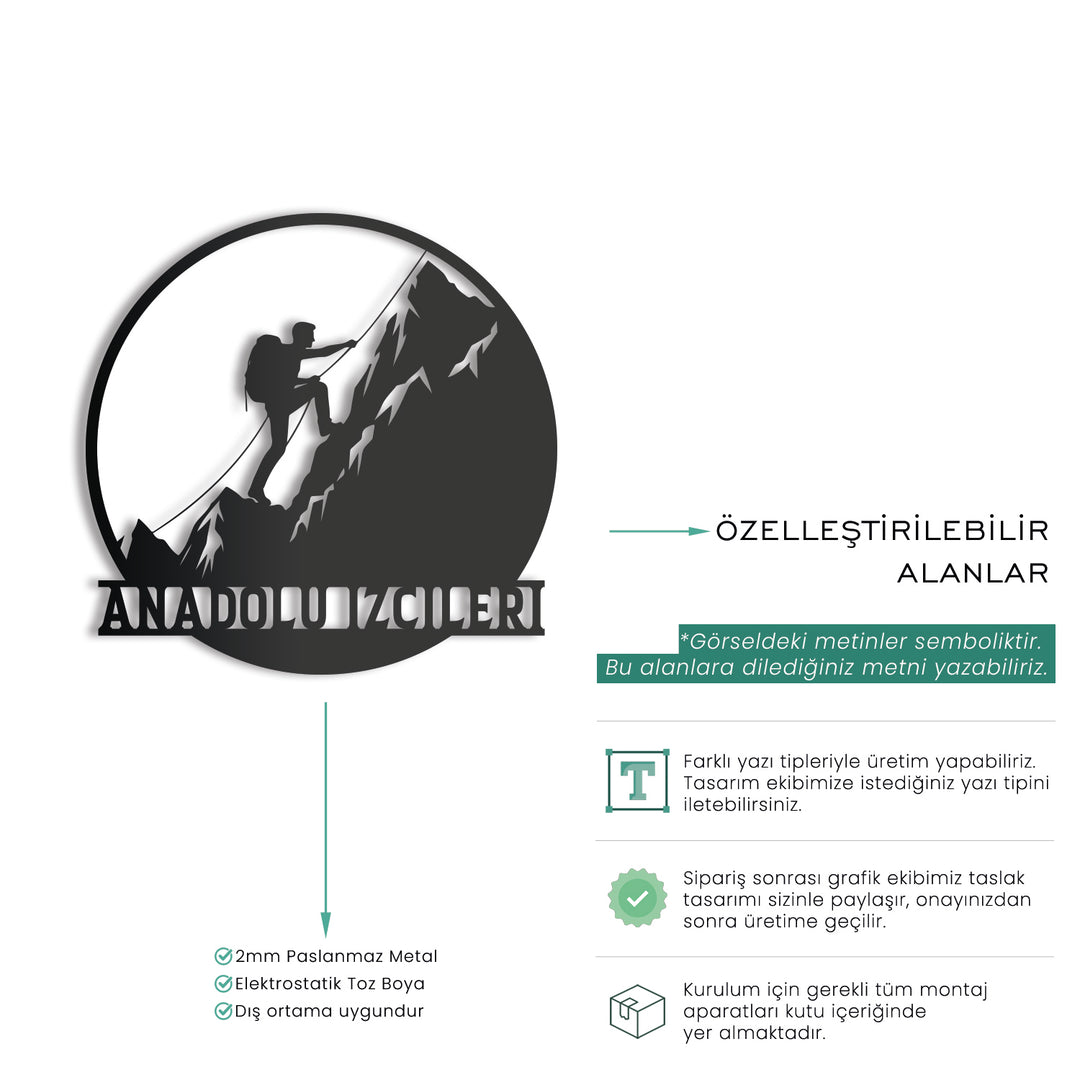 Dağcılık Temalı Kişiselleştirilebilir Monogram