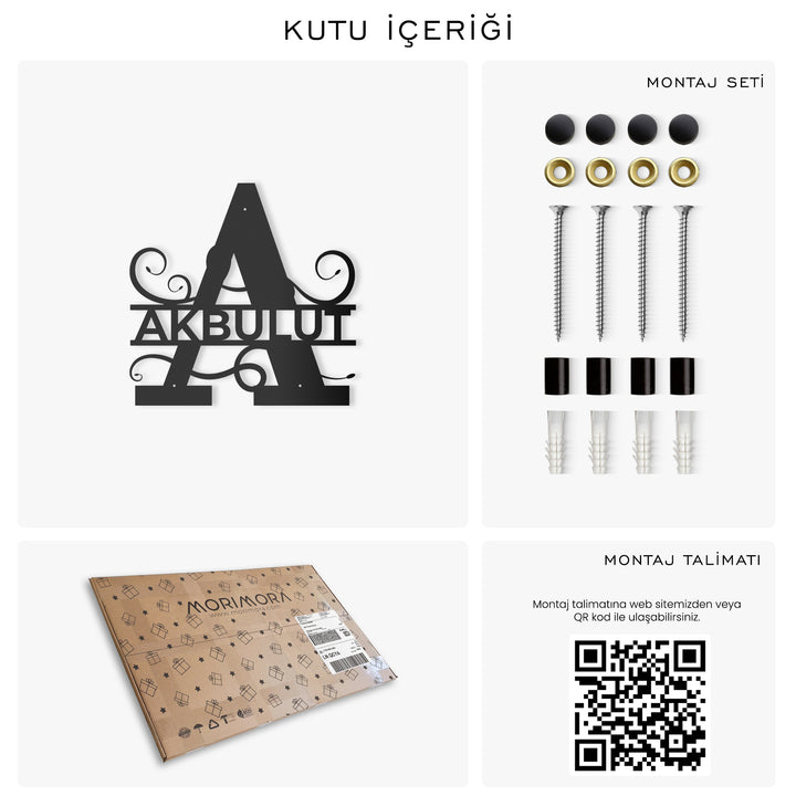 Kişiye Özel Metal Monogram İsimlik