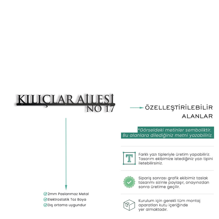 Modern Tarzda Kişiselleştirilebilir Adres Tabelası