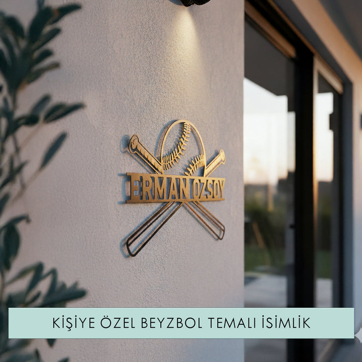 Kişiye Özel Baseball Temalı Metal İsimlik