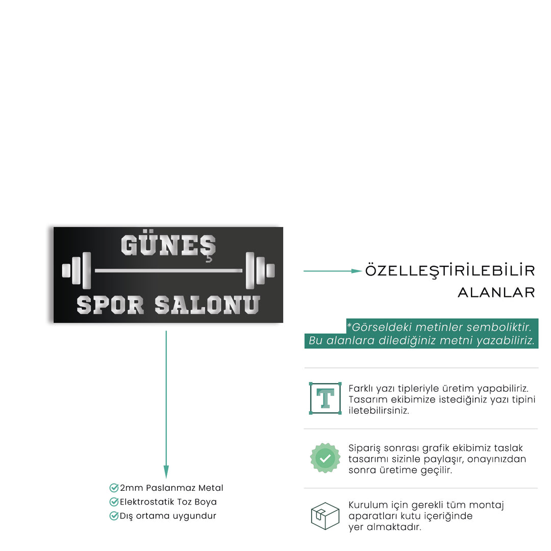 Kişiye Özel Metal Fitness İsimliği