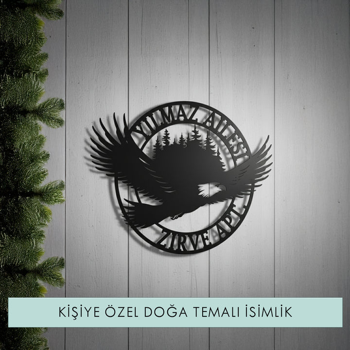 Kişiye Özel Kartal Temalı Metal İsimlik