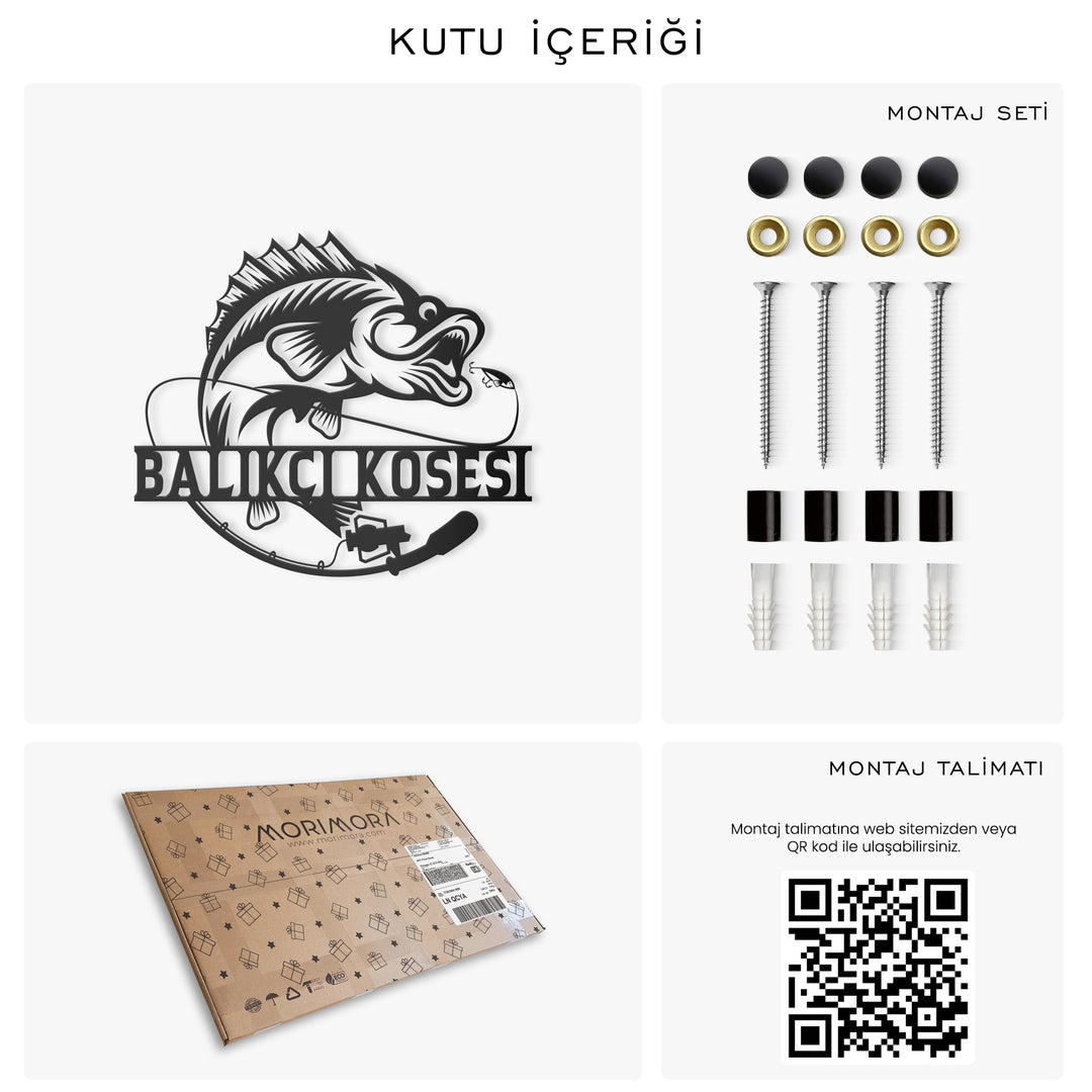 Kişiye Özel Balıkçı Temalı Metal İsimlik