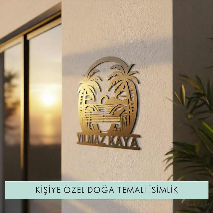 Kişiye Özel Günbatımı Plaj Temalı Metal İsimlik