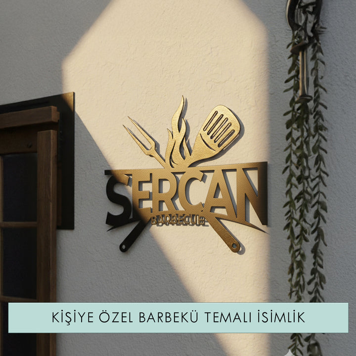 Kişiye Özel Metal Barbekü İsimliği