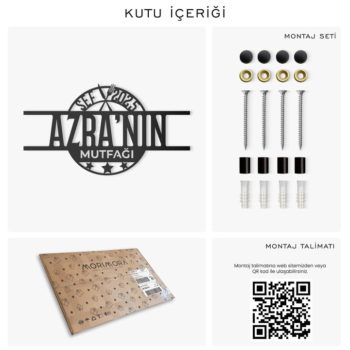 Kişiye Özel Metal Retro Mutfak İsimliği
