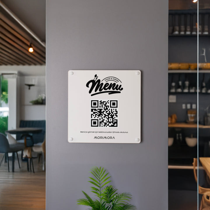 İşletmelere Özel Metal QR Kodlu Menü Tabelası