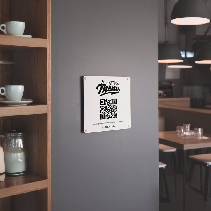 İşletmelere Özel Metal QR Kodlu Menü Tabelası