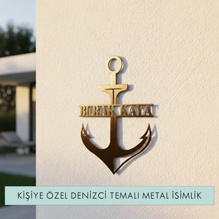 Kişiye Özel Denizci Temalı Metal İsimlik