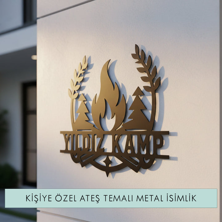 Kişiye Özel Kamp Temalı Metal İsimlik