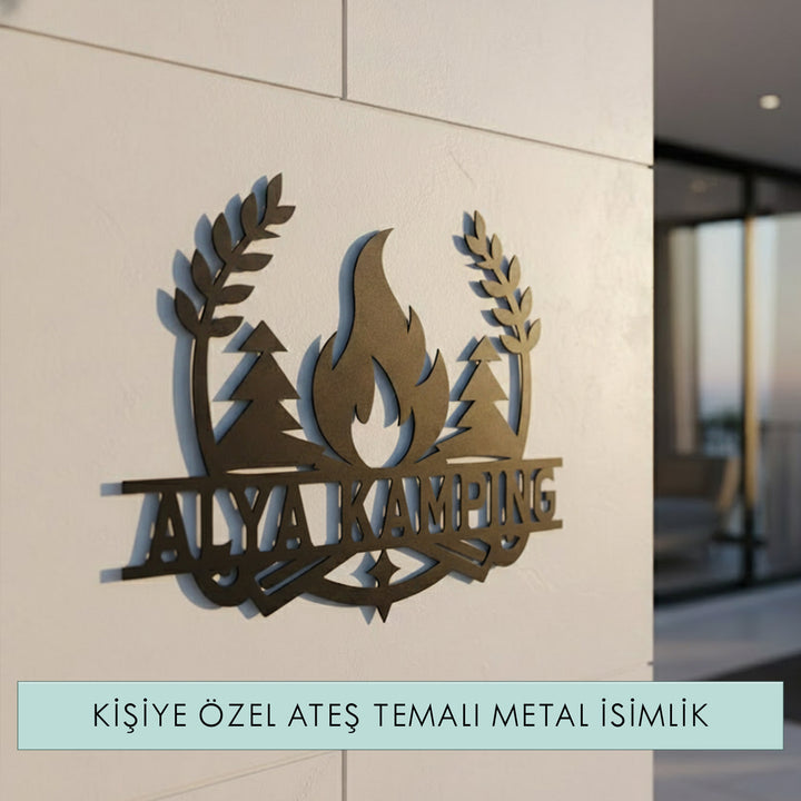 Kişiye Özel Kamp Temalı Metal İsimlik