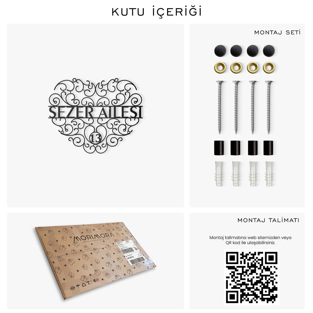 Kişiye Özel Vintage Lines Metal Aile İsimliği