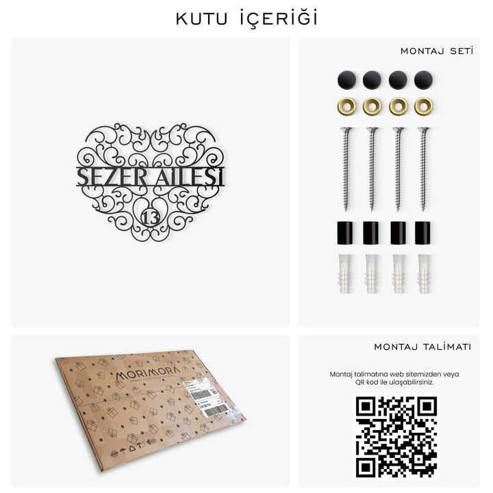 Kişiye Özel Vintage Lines Metal Aile İsimliği
