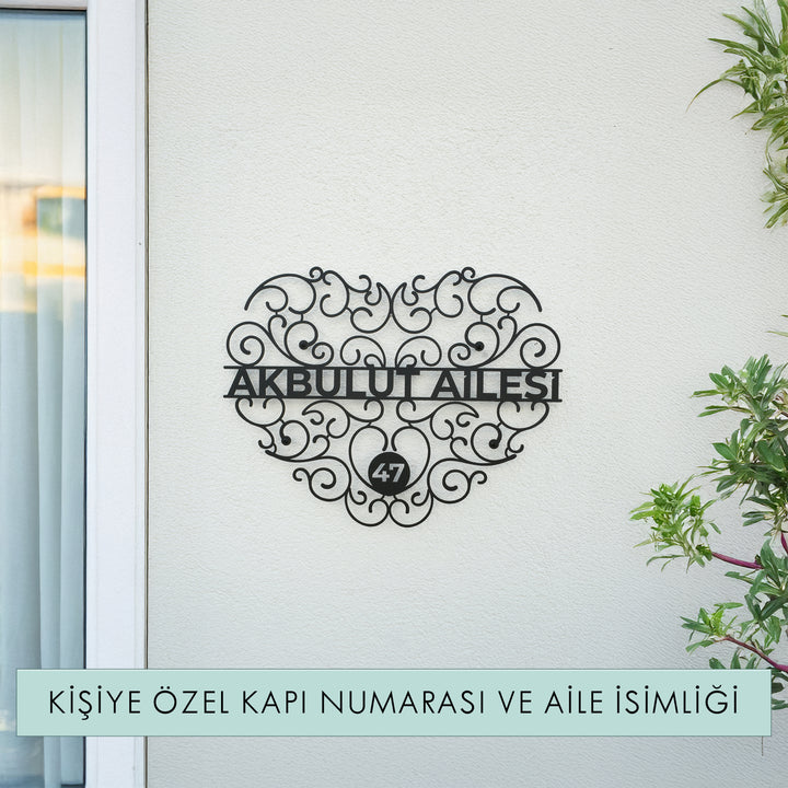 Kişiye Özel Vintage Lines Metal Aile İsimliği