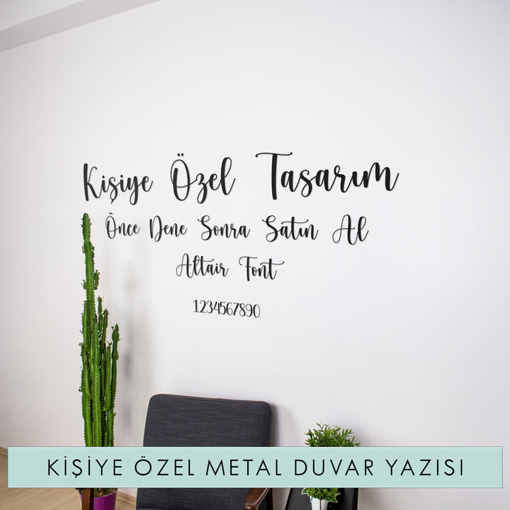 Kişiye Özel Metal Duvar Yazısı Altair