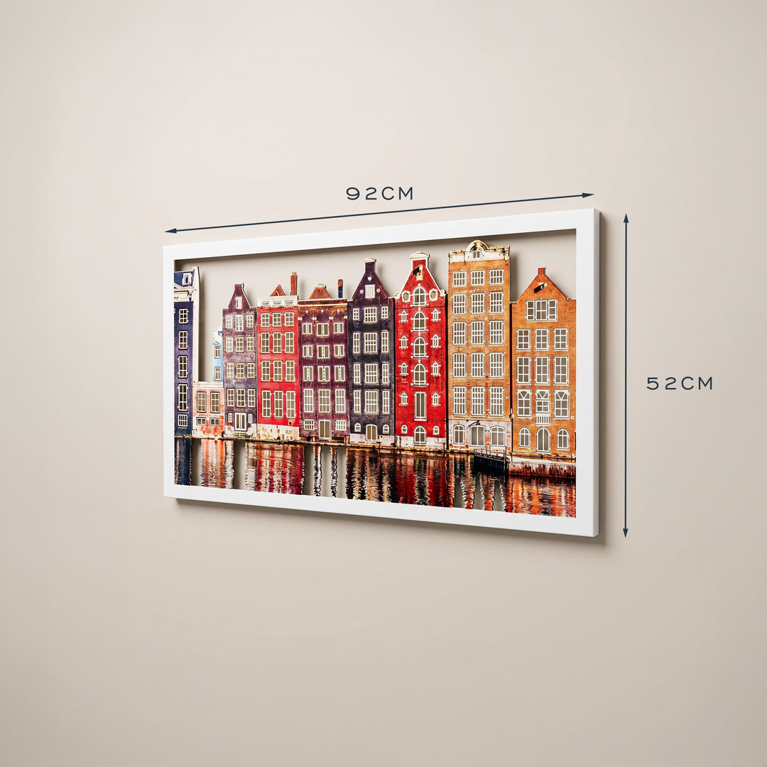 Amsterdam Evleri Metal Tablo