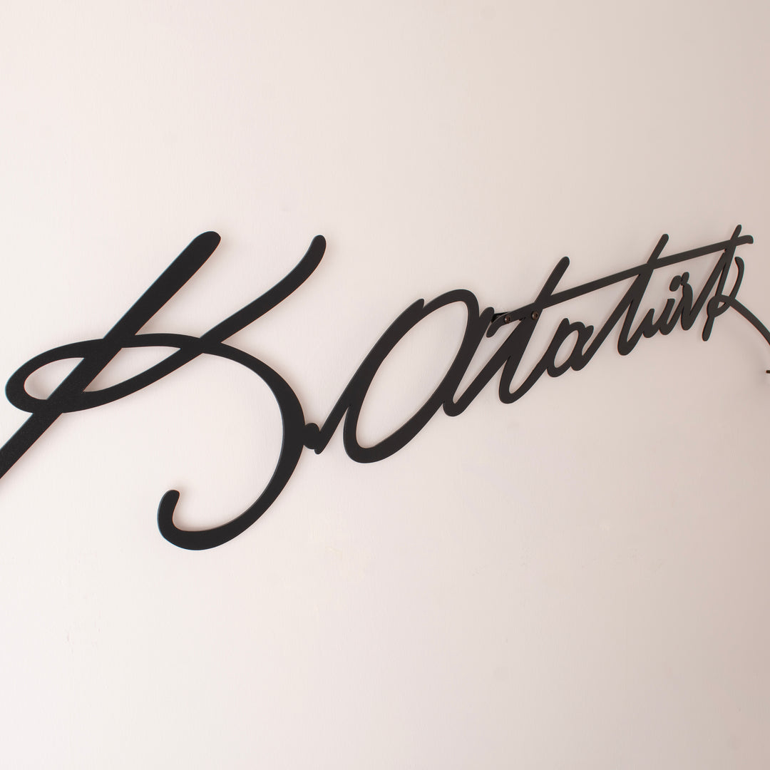 Atatürk İmzası Metal Duvar Tablosu