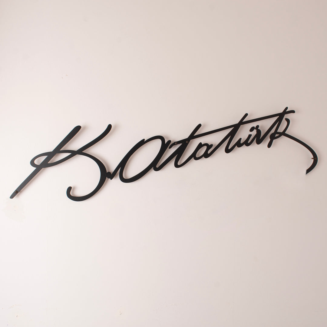 Atatürk İmzası Metal Duvar Tablosu