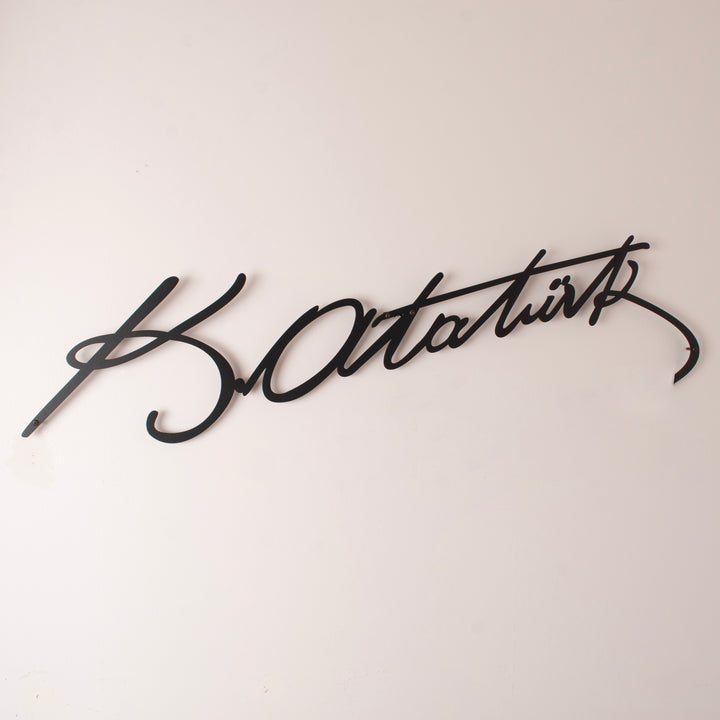 Atatürk İmzası Metal Duvar Tablosu