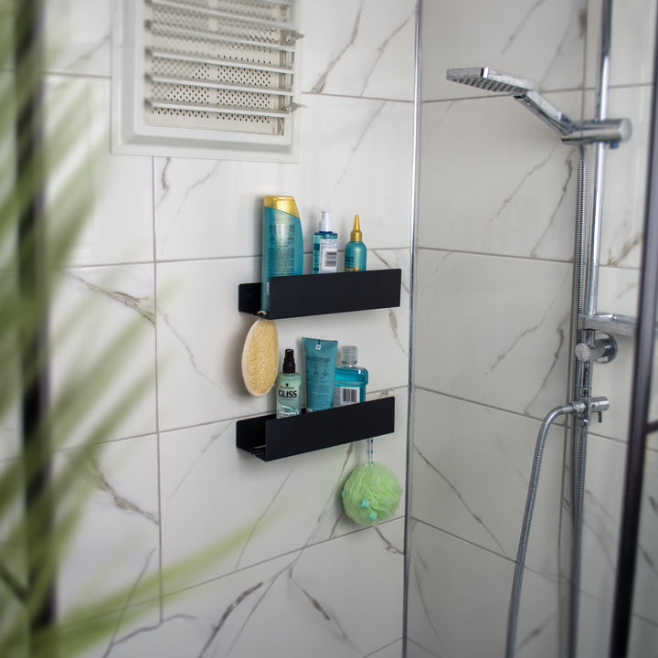 Minimalist Metal Banyo Şampuanlık Rafı - 2'li Set