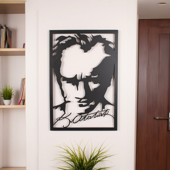 Atatürk Silüeti Metal Duvar Tablosu