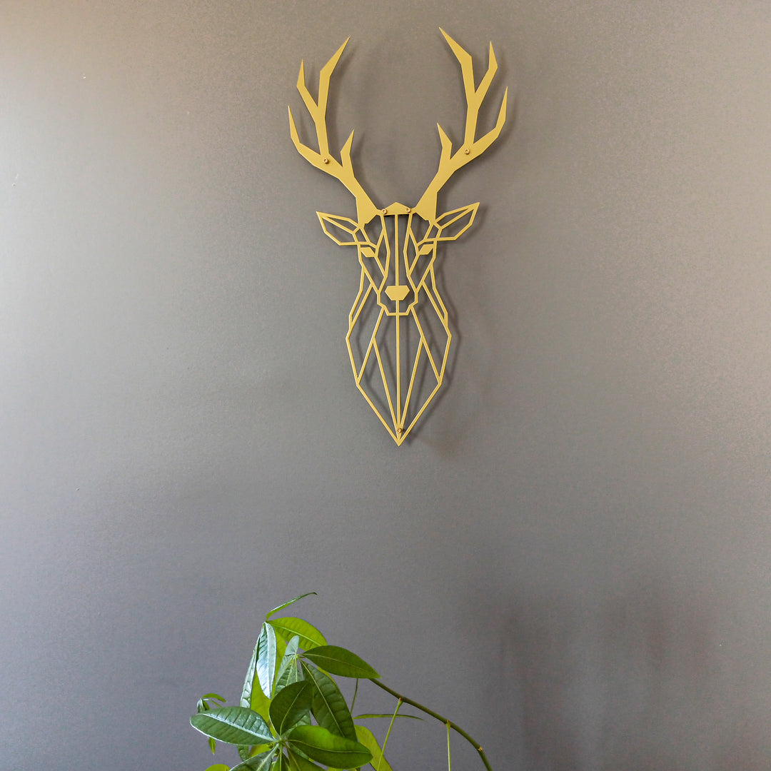Deer Head Metal Wall Painting