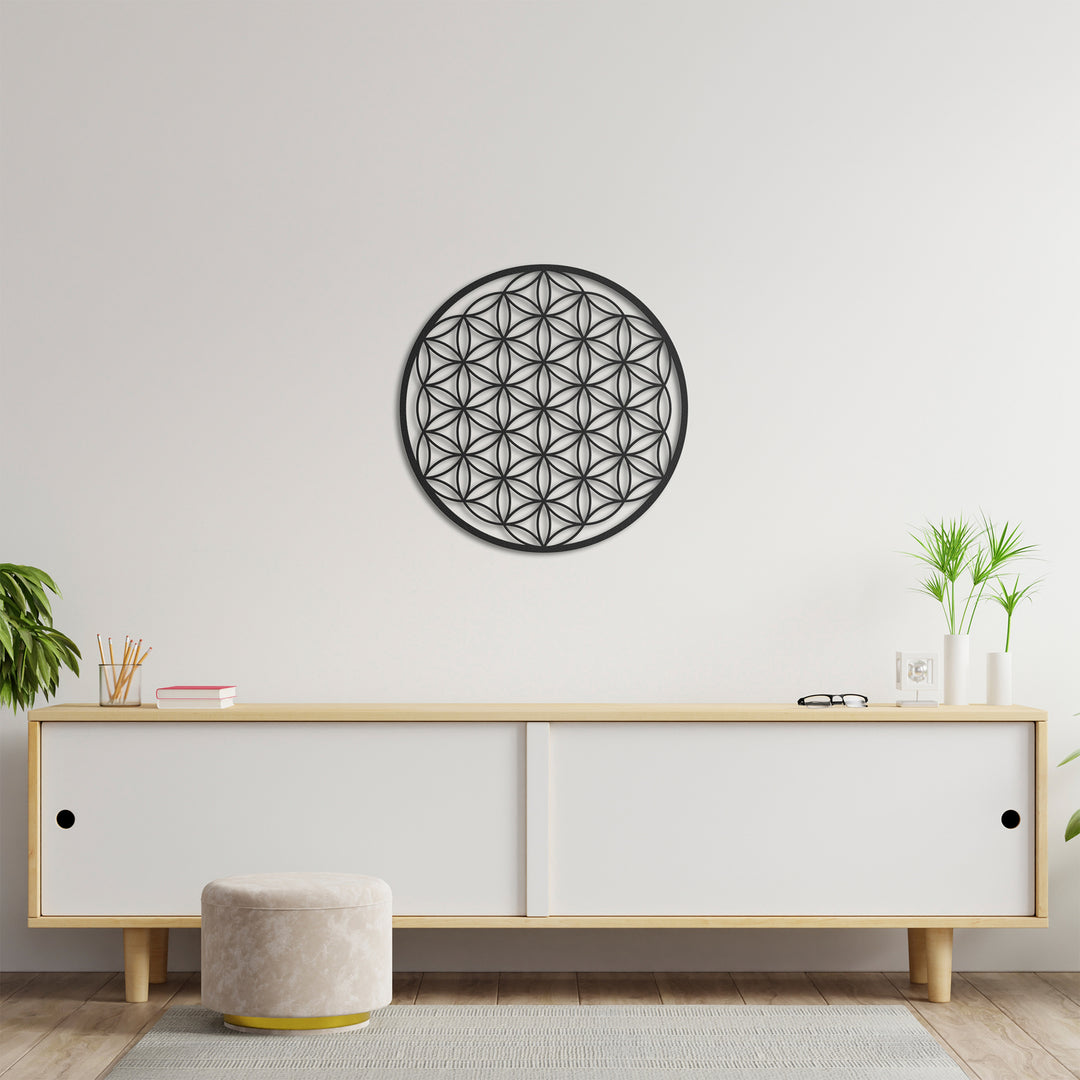 Flower of Life Metal Wall Painting