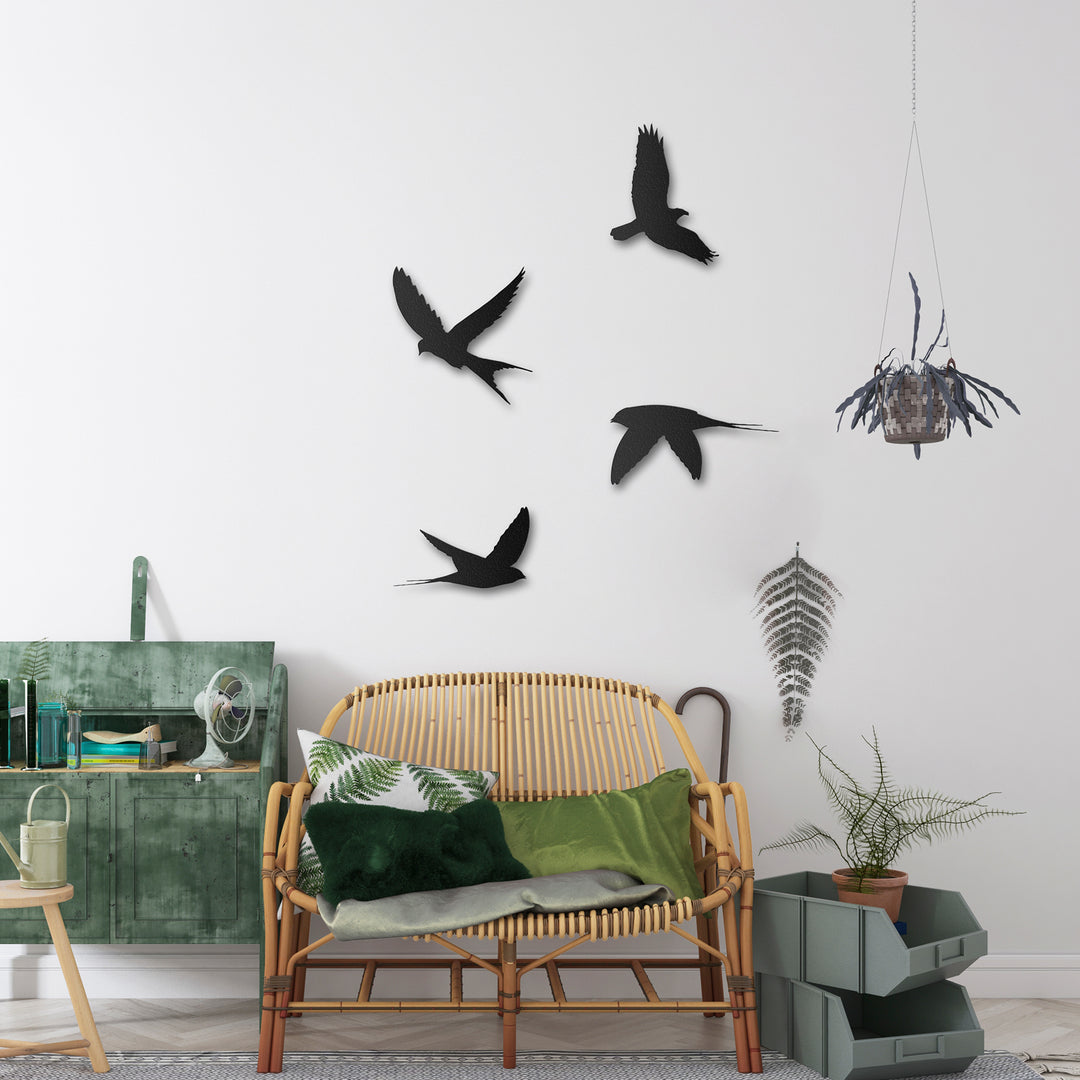 Flying Birds Metal Wall Painting