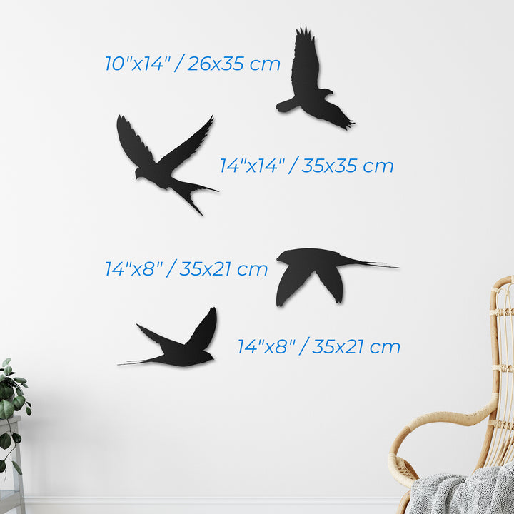 Flying Birds Metal Wall Painting