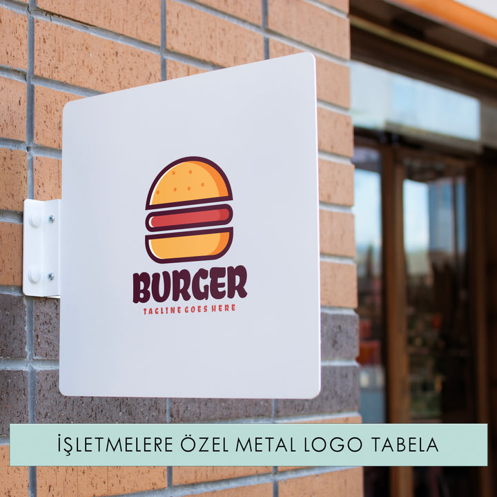 Kişiye Özel Logolu Metal Tabela	 - Kare