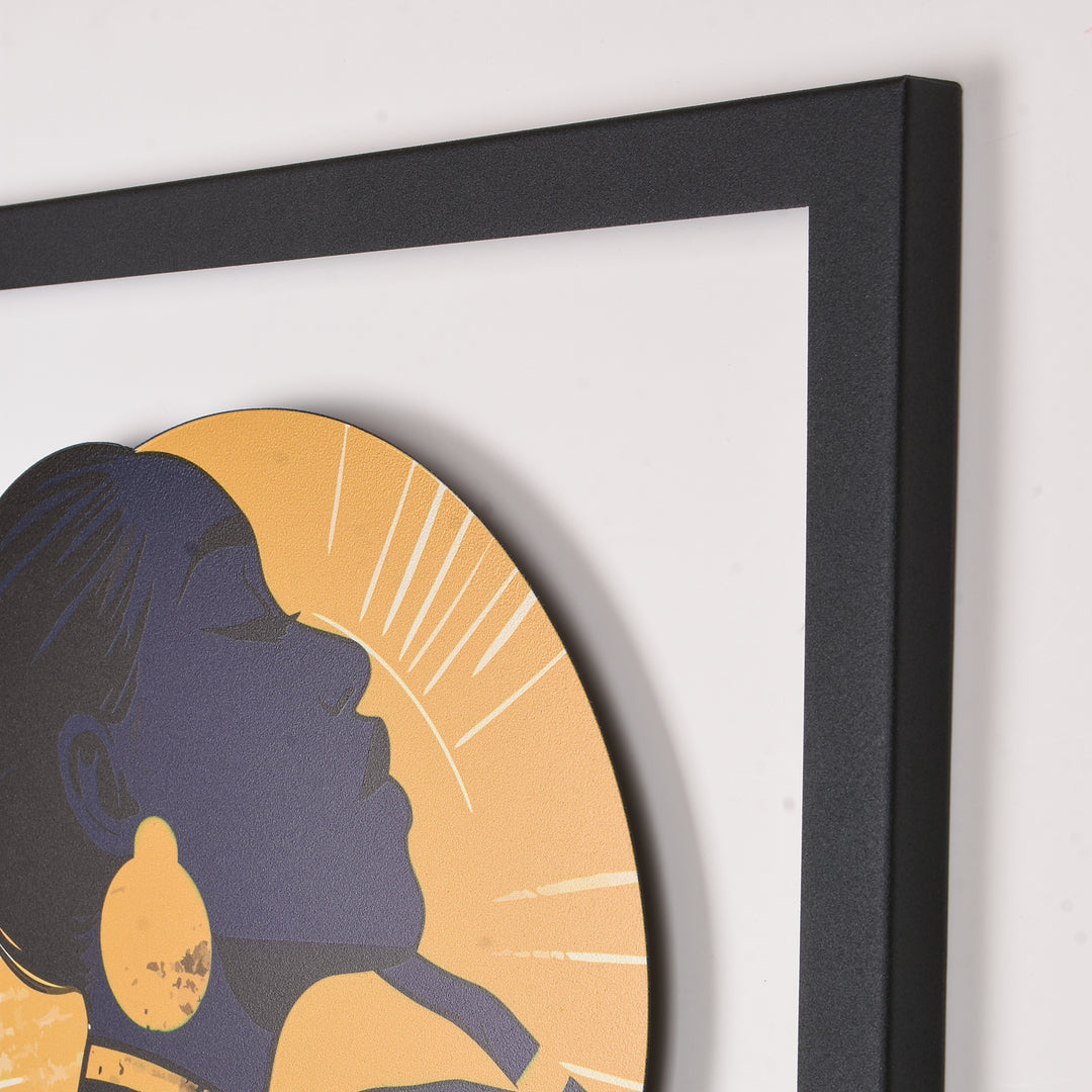 Kadın Silüeti Renkli Metal Tablo