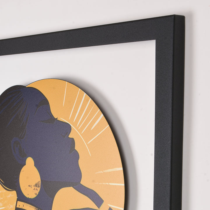 Kadın Silüeti Renkli Metal Tablo