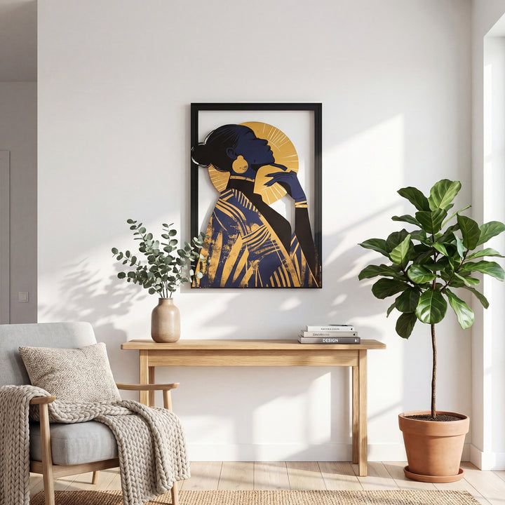 Kadın Silüeti Renkli Metal Tablo