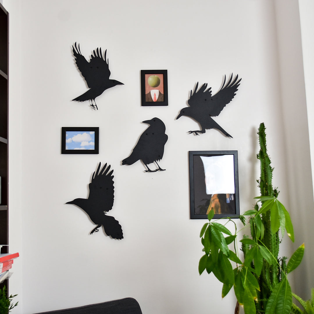 Crows Metal Wall Painting
