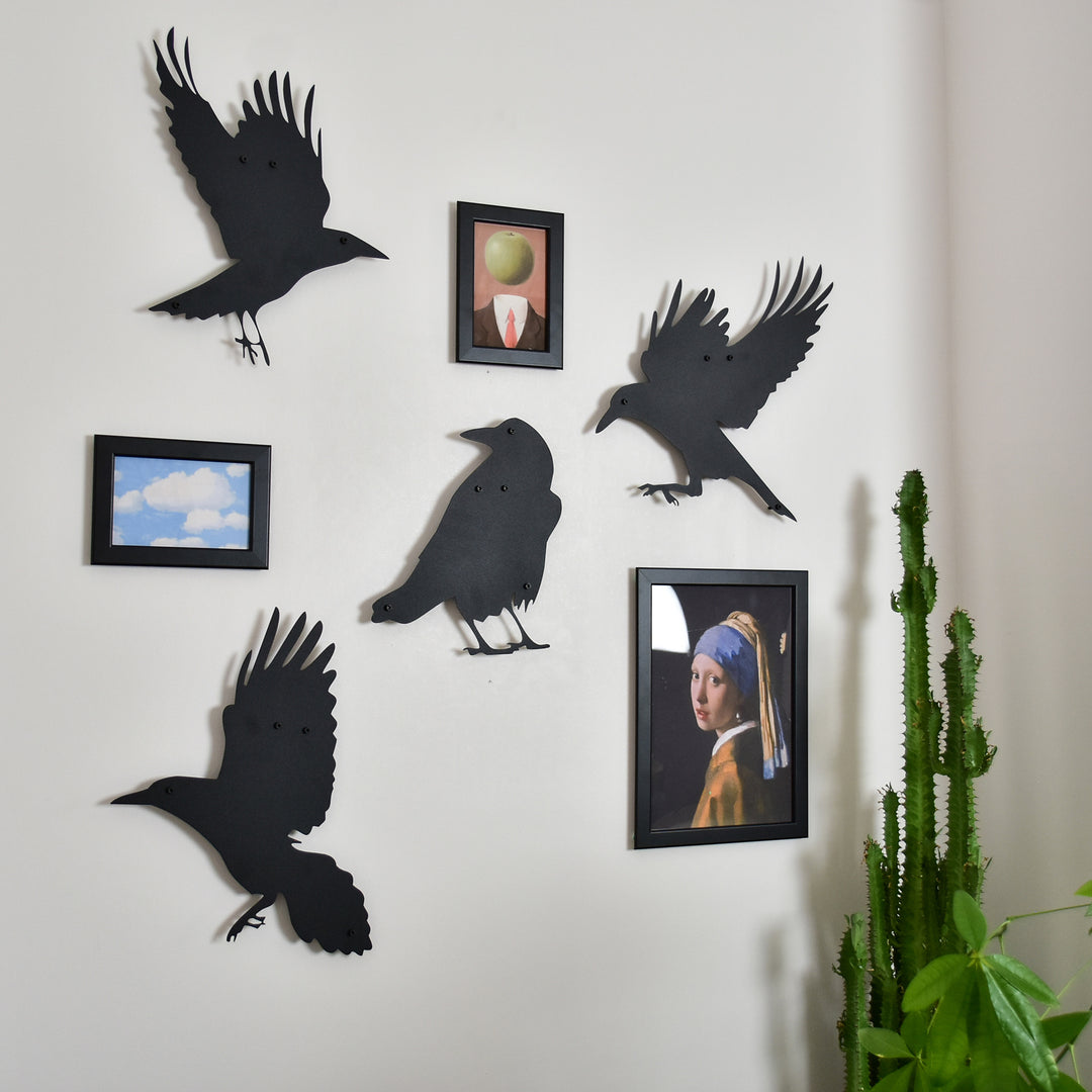 Crows Metal Wall Painting