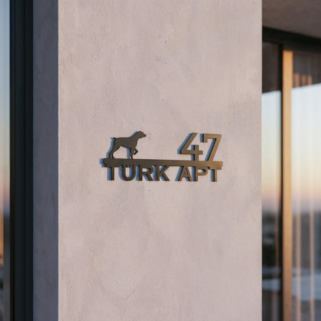 Kişiye Özel Köpek Temalı Kapı İsimliği - Set-5