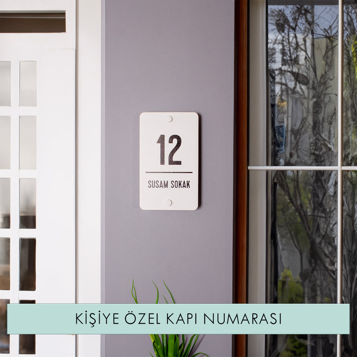 Kişiye Özel Minimalist  Metal Adres Tabelası