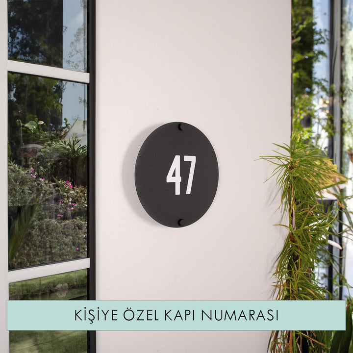 Minimalist Metal Daire Kapı Numarası
