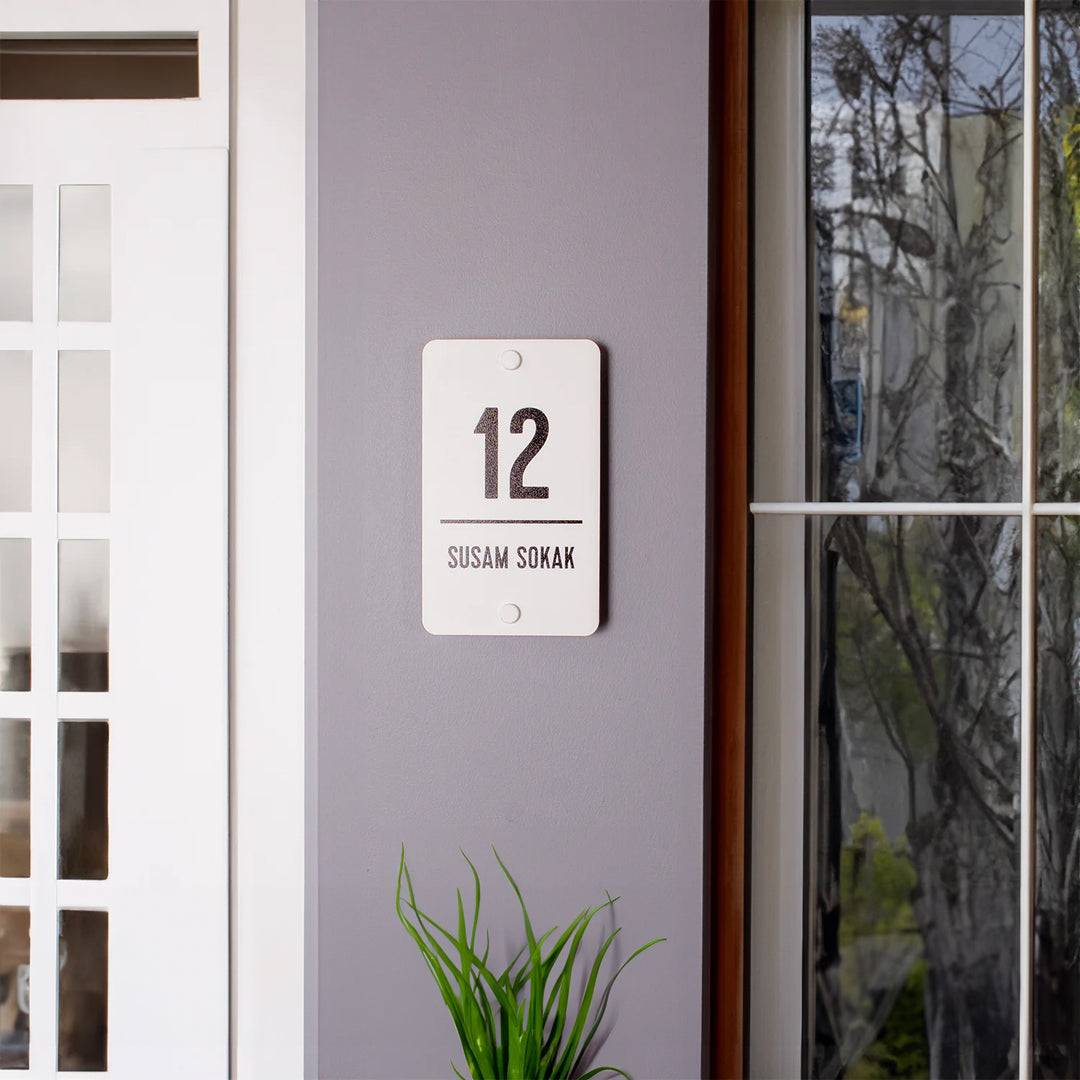 Kişiye Özel Minimalist  Metal Adres Tabelası